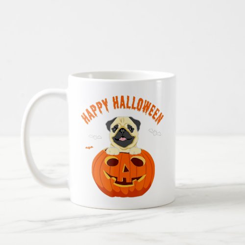 Cute Halloween Pug Dog Pumpkin Costumes Thanksgivi Coffee Mug
