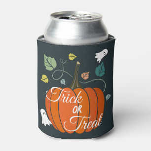 Cute Halloween Pumpkin and Ghosts Trick or Treat Can Cooler