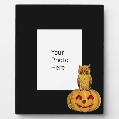 Cute Halloween Pumpkin and Owl 8x10 Easel Plaque