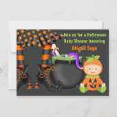 Cute Halloween Pumpkin Baby Shower Neutral Invitation (Front)