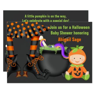 Cute Halloween Neutral Baby Shower Invitation