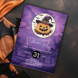 Cute Halloween Pumpkin Birthday Party Invitation