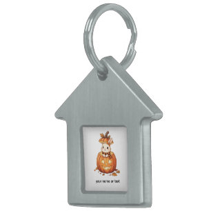 Cute Halloween Pumpkin Bunny - Cozy Fall Rabbit Ar Pet ID Tag
