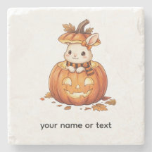 Cute Halloween Pumpkin Bunny - Cozy Fall Rabbit Ar