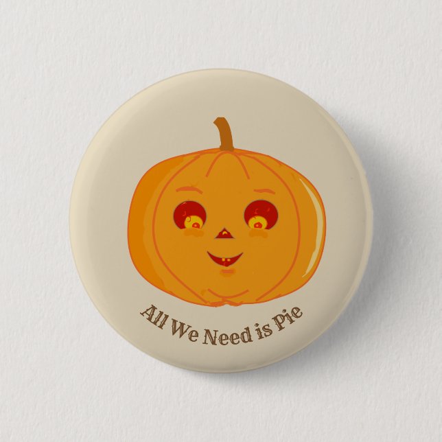 Cute Halloween Pumpkin Button (Front)