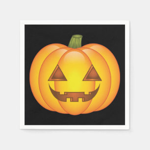 Cute Halloween Pumpkin Cartoon Illustration Napkins