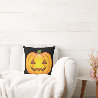 Cute Halloween Pumpkin Cartoon Illustration Throw Pillow