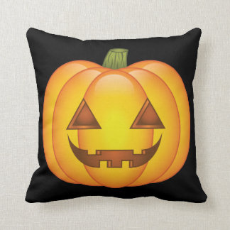 Cute Halloween Pumpkin Cartoon Illustration Throw Pillow