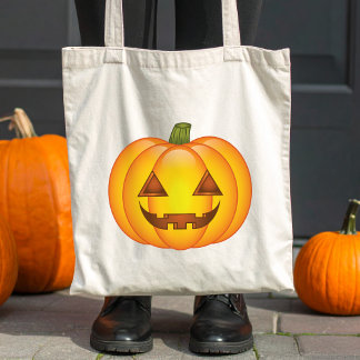 Cute Halloween Pumpkin Cartoon Illustration Tote Bag