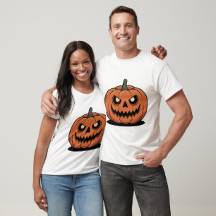 Cute Halloween Pumpkin Couple T-Shirt
