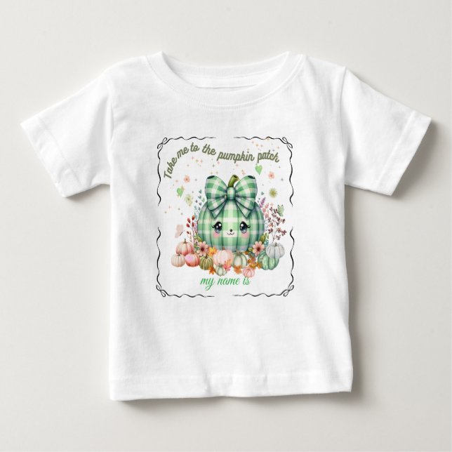 Cute Halloween Pumpkin Design, Customizable Baby T-Shirt (Front)