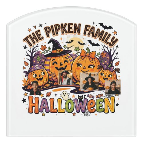 Cute Halloween Pumpkin Family T-Shirt | Personaliz Door Sign
