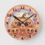 Cute Halloween Pumpkin Family Wall Clock