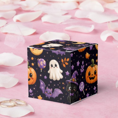 Cute Halloween Pumpkin Ghost Cat Bat Art Classic Favor Boxes