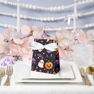 Cute Halloween Pumpkin Ghost Cat Bat Art Tent Favor Boxes