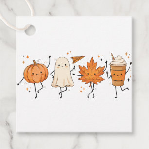 Cute Halloween Pumpkin Ghost Fall Coffee Lover Favor Tags