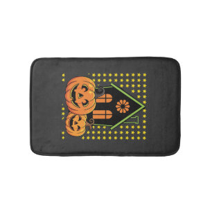Cute Halloween Pumpkin Haunted House Star Bath Mat