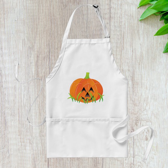 Cute Halloween Pumpkin Jack-O-Lantern Adult Apron (Creator Uploaded)