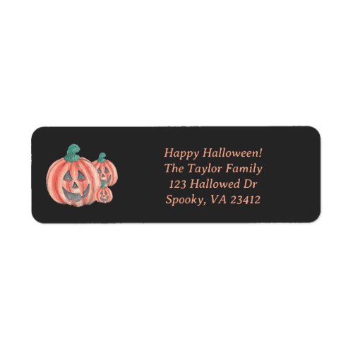 Cute Halloween Pumpkin Jack_O_Lantern Label