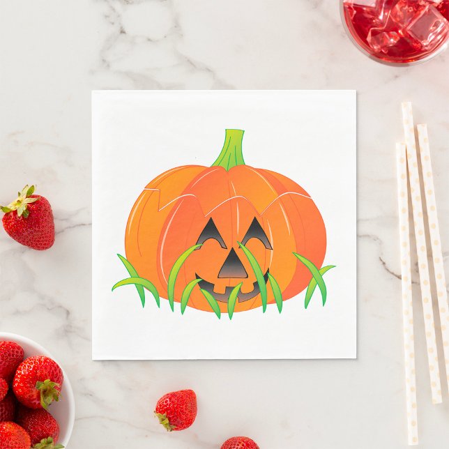 Cute Halloween Pumpkin Jack-O-Lantern Napkins (Creator Uploaded)