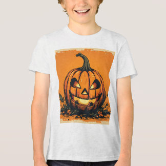 Cute Halloween Pumpkin Kids' T-Shirt Tri-Blend Shirt