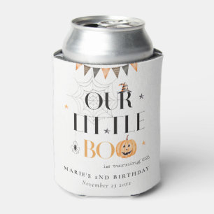 Cute Halloween Pumpkin Little Boo Kids Birthday Can Cooler