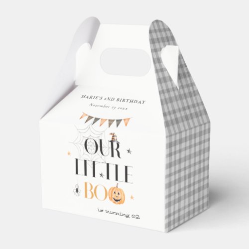 Cute Halloween Pumpkin Little Boo Kids Birthday Favor Boxes