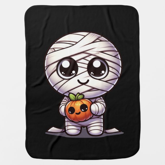 Cute Halloween pumpkin/mummy  Baby Blanket (Front)