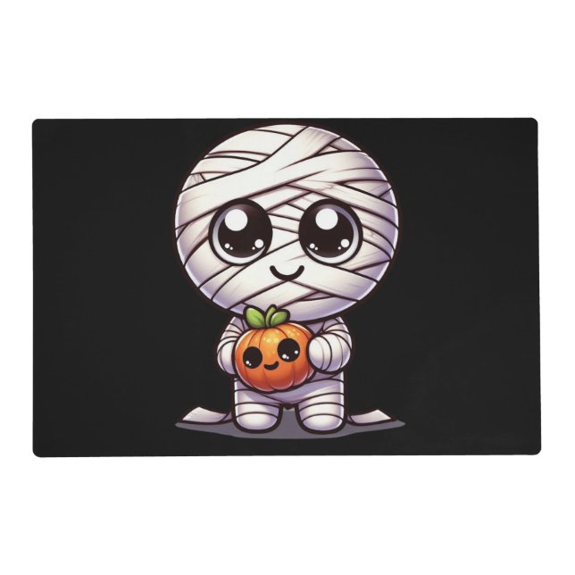 Cute Halloween pumpkin/mummy  Placemat (Front)