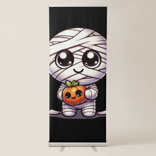 Cute Halloween pumpkin/mummy  Retractable Banner (Front)