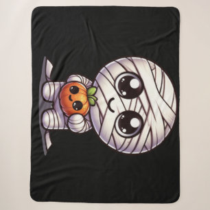 Cute Halloween pumpkin/mummy Sherpa Blanket