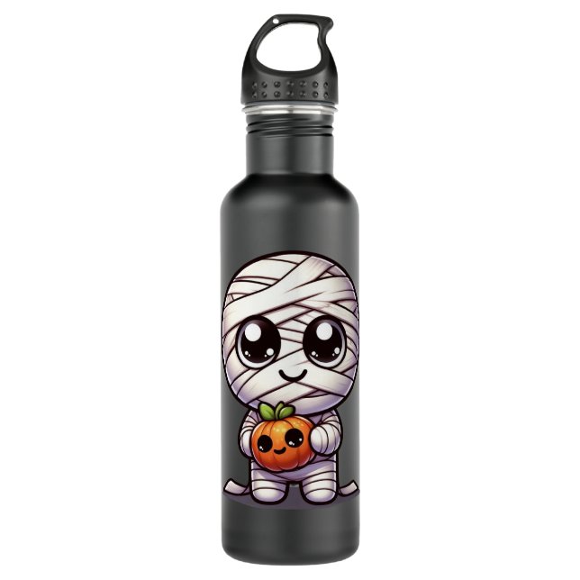Cute Halloween pumpkin/mummy  Stainless Steel Water Bottle (Front)