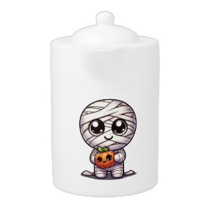 Cute Halloween pumpkin/mummy Teapot