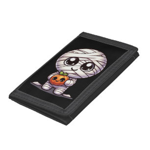 Cute Halloween pumpkin/mummy Tri-fold Wallet