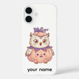 Cute Halloween Pumpkin Owl Personalized iPhone Cas 16 Case