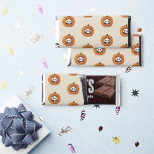 Cute Halloween Pumpkin Panda Hershey Bar Favors