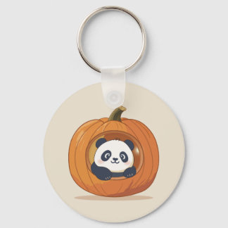 Cute Halloween Pumpkin Panda Keychain