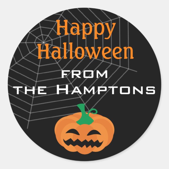 Cute Halloween Pumpkin Party Favor Stickers (Front)