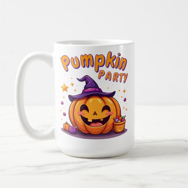 Cute halloween pumpkin party mug (Left)