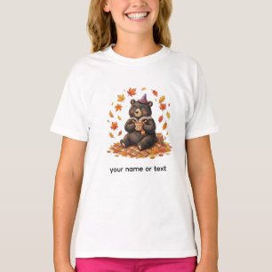 Cute Halloween Pumpkin Spice Bear Cozy Autumn T-Sh T-Shirt