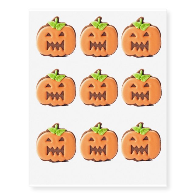 Cute Halloween pumpkin Temporary Tattoos (Front)