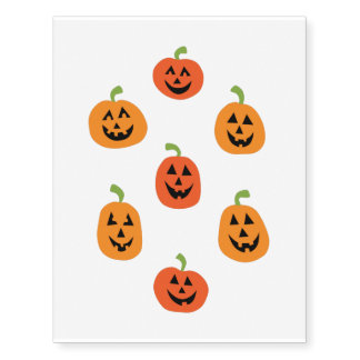 Cute Halloween Pumpkin Temporary Tattoos
