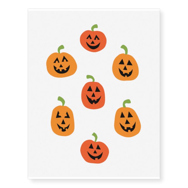 Cute Halloween Pumpkin Temporary Tattoos (Front)