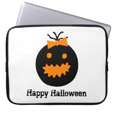 Cute Halloween pumpkin with bow Computer Sleeve Cute Halloween pumpkin with bow Computer Sleeve