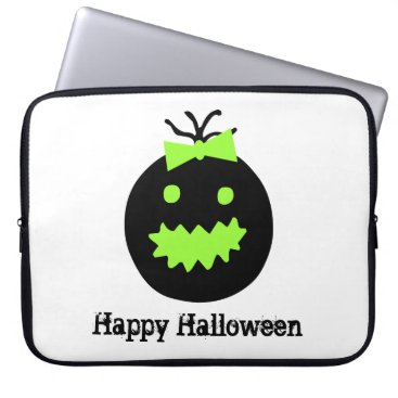 Cute Halloween pumpkin with bow Laptop Sleeve Cute Halloween pumpkin with bow Laptop Sleeve