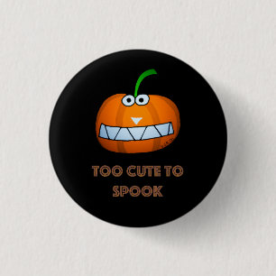 cute Halloween pumpkin with funny face Button