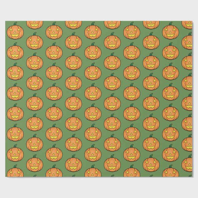 Cute Halloween Pumpkin Wrapping Paper (Flat)