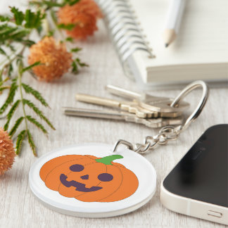 Cute Halloween Pumpkins & Black Cats Pattern Keychain