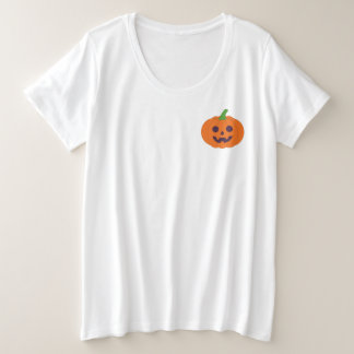 Cute Halloween Pumpkins & Black Cats Pattern Plus Size T-Shirt