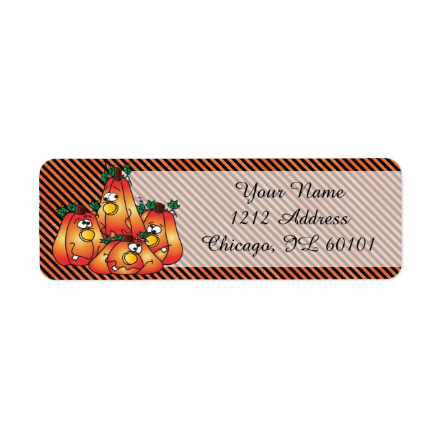 Cute Halloween Pumpkins Label (Front)